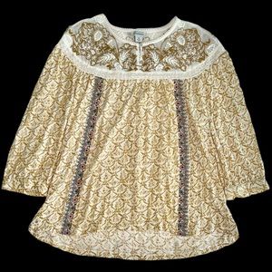 Sundance EUC Embroidered Floral Peasant Shirt